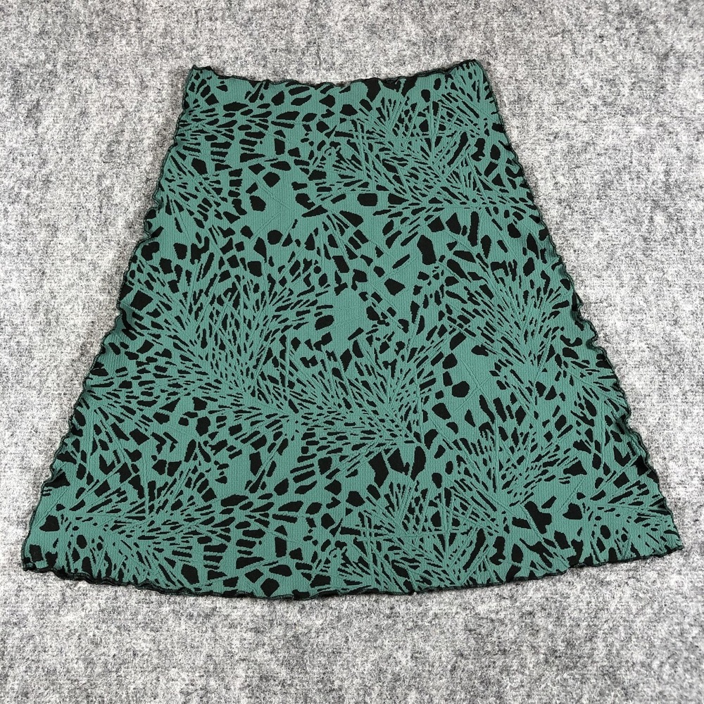 Haystacks Women's Skirt Size XS Green Black Abstract A-Line Pull-On - Picture 16 of 16